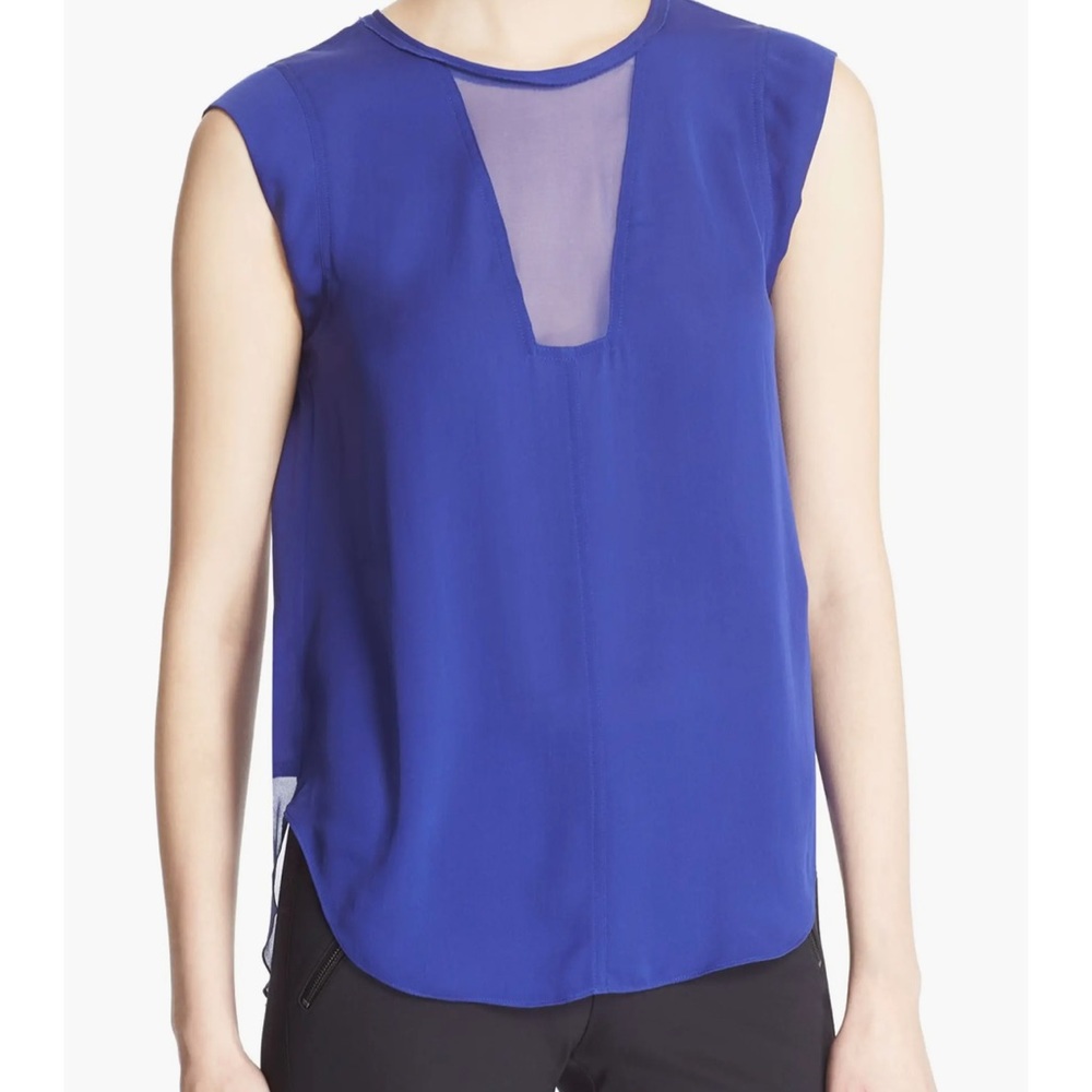 NWOT Rebecca Taylor Charlie Purple Silk Blouse